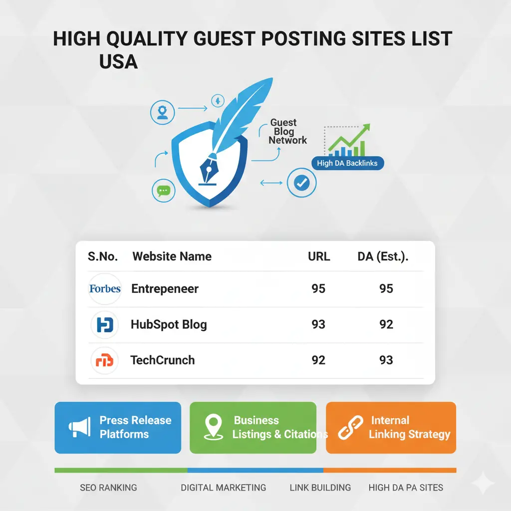 High Quality Guest Posting Sites List USA
